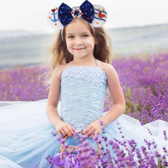 Sparkle Cruise Minnie Ears Headband, Glitter Mouse Ears Headband with Bow,Cruise - Picture 8 of 9